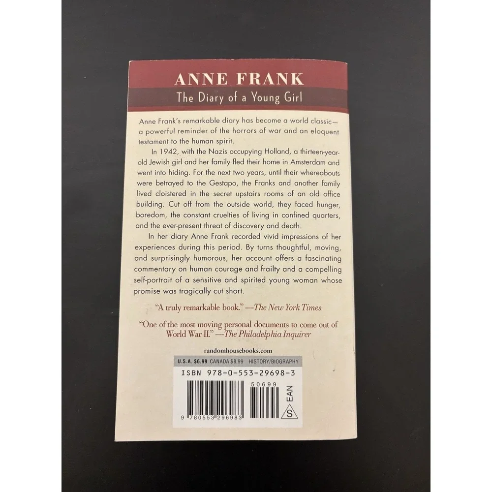 Anne Frank Diary of a Young Girl 1993 Mass Market English Random House Holocaust